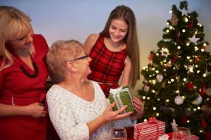 Family Around The Christmas Tree